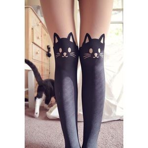 Icing Illusion Thigh Hi Cat Footed Tights 🐱
